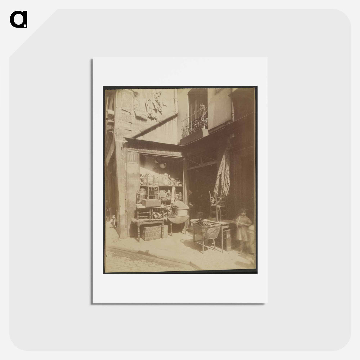 アートポストカード-Brocanteur, Un Coin de la Rue Beaubourg
 - ウジェーヌ アジェ Postcard.