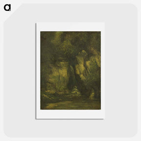 アートポストカード-Waterfall in the Wood - ギュスターヴ クールベ Postcard.