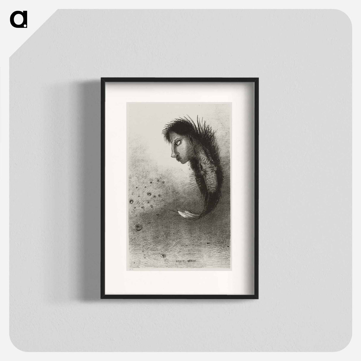 Then There Appears a Singular Being, Having the Head of a Man On the Body of a Fish - Odilon Redon Poster.