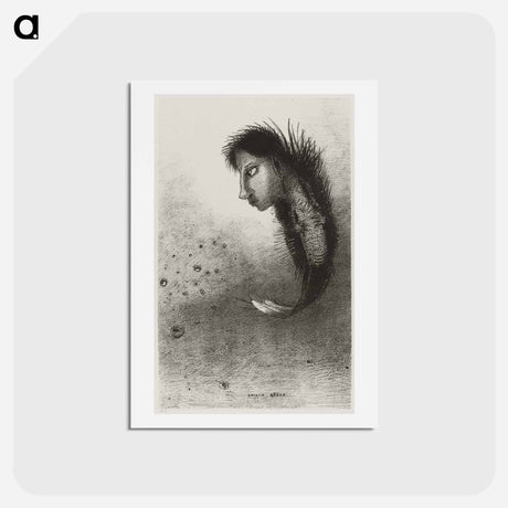 アートポストカード-Then There Appears a Singular Being, Having the Head of a Man On the Body of a Fish - オディロン ルドン Postcard.