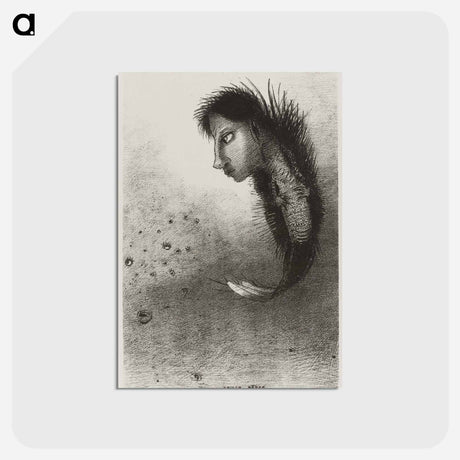 アートポストカード-Then There Appears a Singular Being, Having the Head of a Man On the Body of a Fish - オディロン ルドン Postcard.