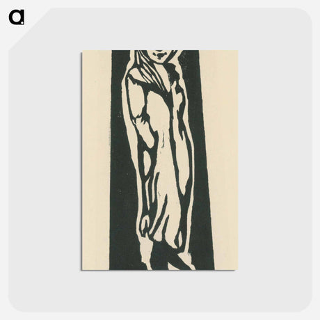 アートポストカード-Standing little girl - ポール ゴーギャン Postcard.