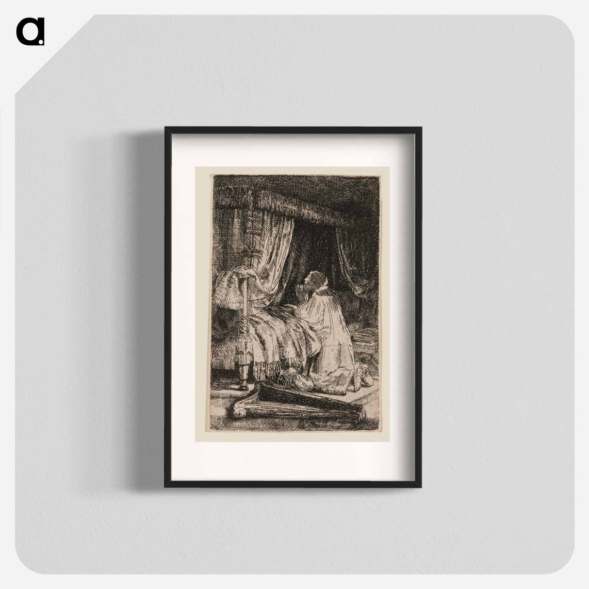 David in Prayer - Rembrandt van Rijn Poster.