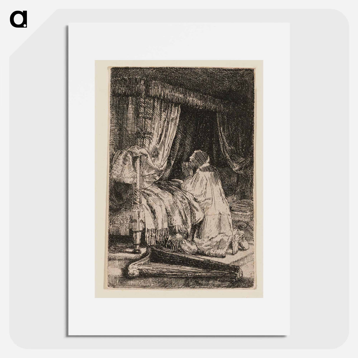 David in Prayer - Rembrandt van Rijn Poster.