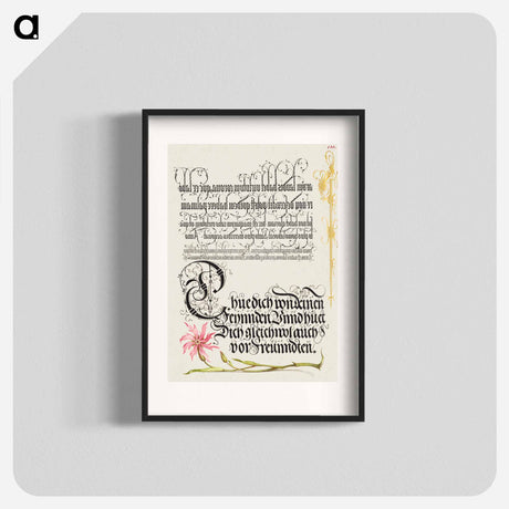 アートポスター-Cuckoo Flower from Mira Calligraphiae Monumenta or The Model Book of Calligraphy
 - 書道のお手本 Poster.