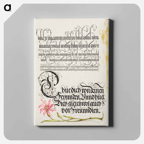 アートパネル-Cuckoo Flower from Mira Calligraphiae Monumenta or The Model Book of Calligraphy
 - 書道のお手本 Canvas.