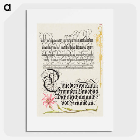 アートポスター-Cuckoo Flower from Mira Calligraphiae Monumenta or The Model Book of Calligraphy
 - 書道のお手本 Poster.