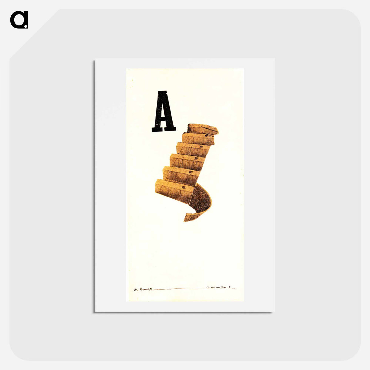 アートポストカード-Construction I - テオ ファン ドゥースブルフ Postcard.