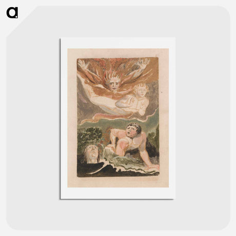 アートポストカード-The First Book of Urizen, Plate 4 - ウィリアム ブレイク Postcard.