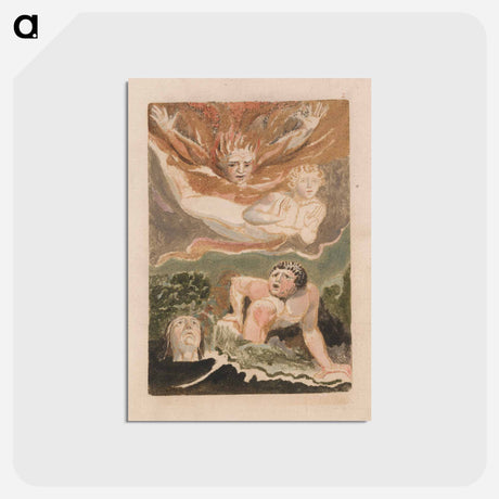 アートポストカード-The First Book of Urizen, Plate 4 - ウィリアム ブレイク Postcard.