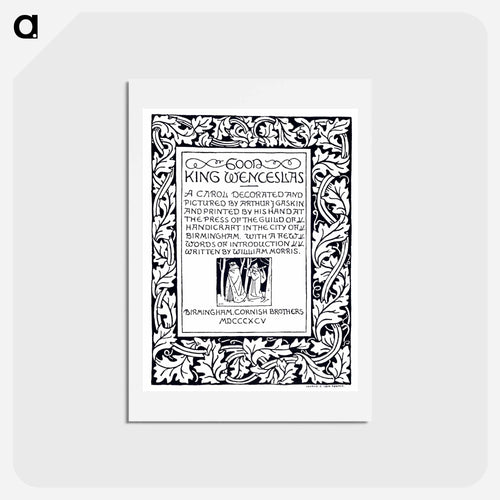 William Morris Manuscripts: Good King Wenceslas - ウィリアム モリス Postcard.