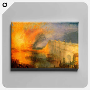アートパネル-The Burning of the Houses of Parliament - ウィリアム ターナー Canvas.