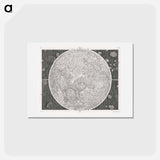 アートポストカード-Illustration of the moon - アンティーク地図 Postcard.