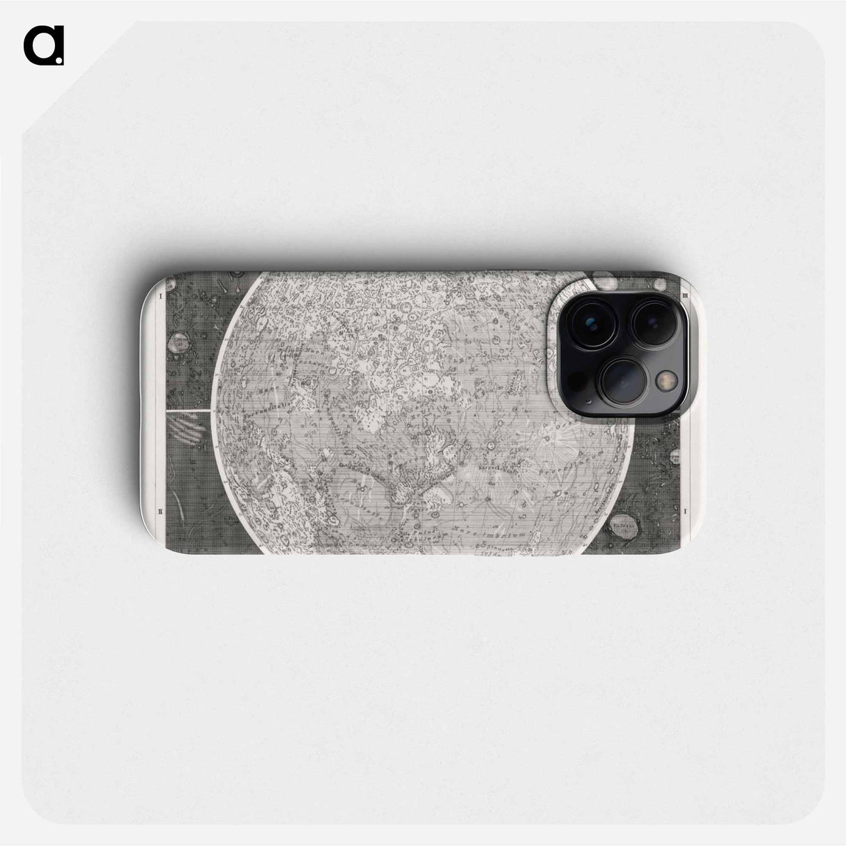 Illustration of the moon - アンティーク地図 Phone Case.