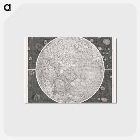 アートポストカード-Illustration of the moon - アンティーク地図 Postcard.