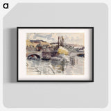 Corneille Bridge in Rouen - Camille Pissarro Poster.