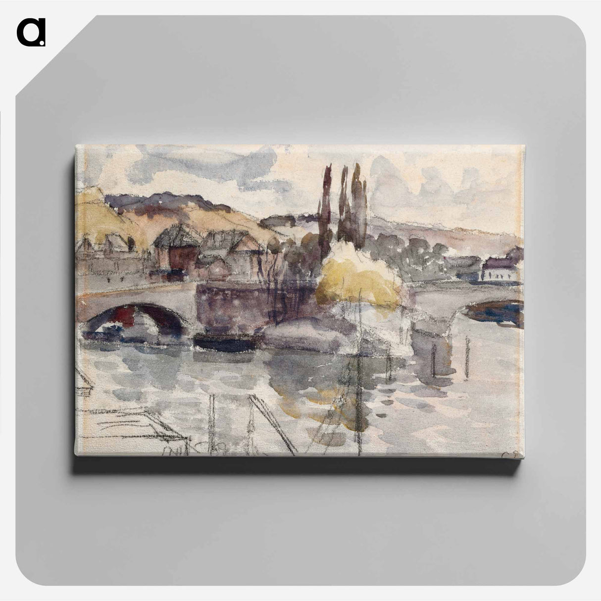 Corneille Bridge in Rouen - カミーユ ピサロ Canvas.