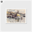 アートポストカード-Corneille Bridge in Rouen - カミーユ ピサロ Postcard.