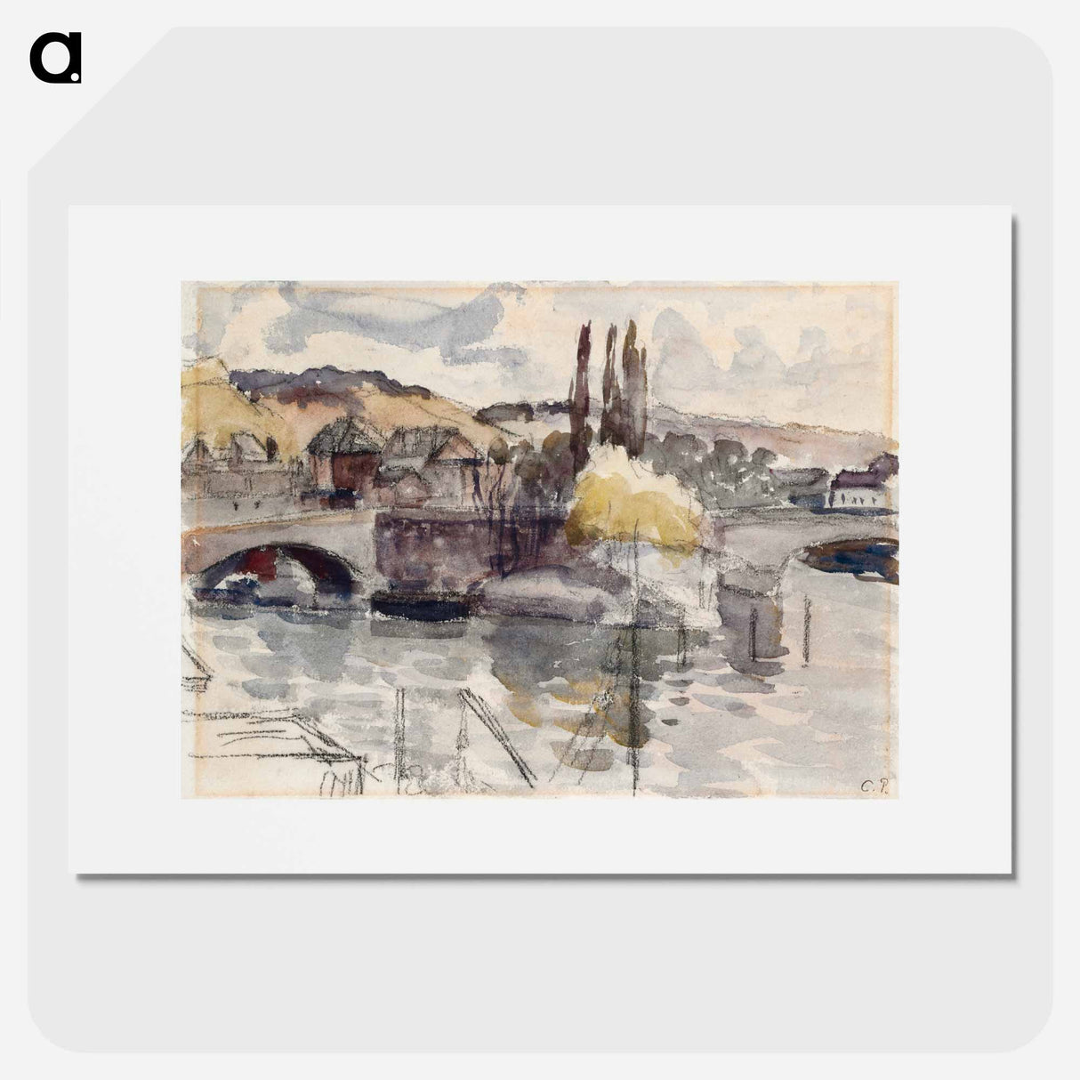 Corneille Bridge in Rouen - Camille Pissarro Poster.