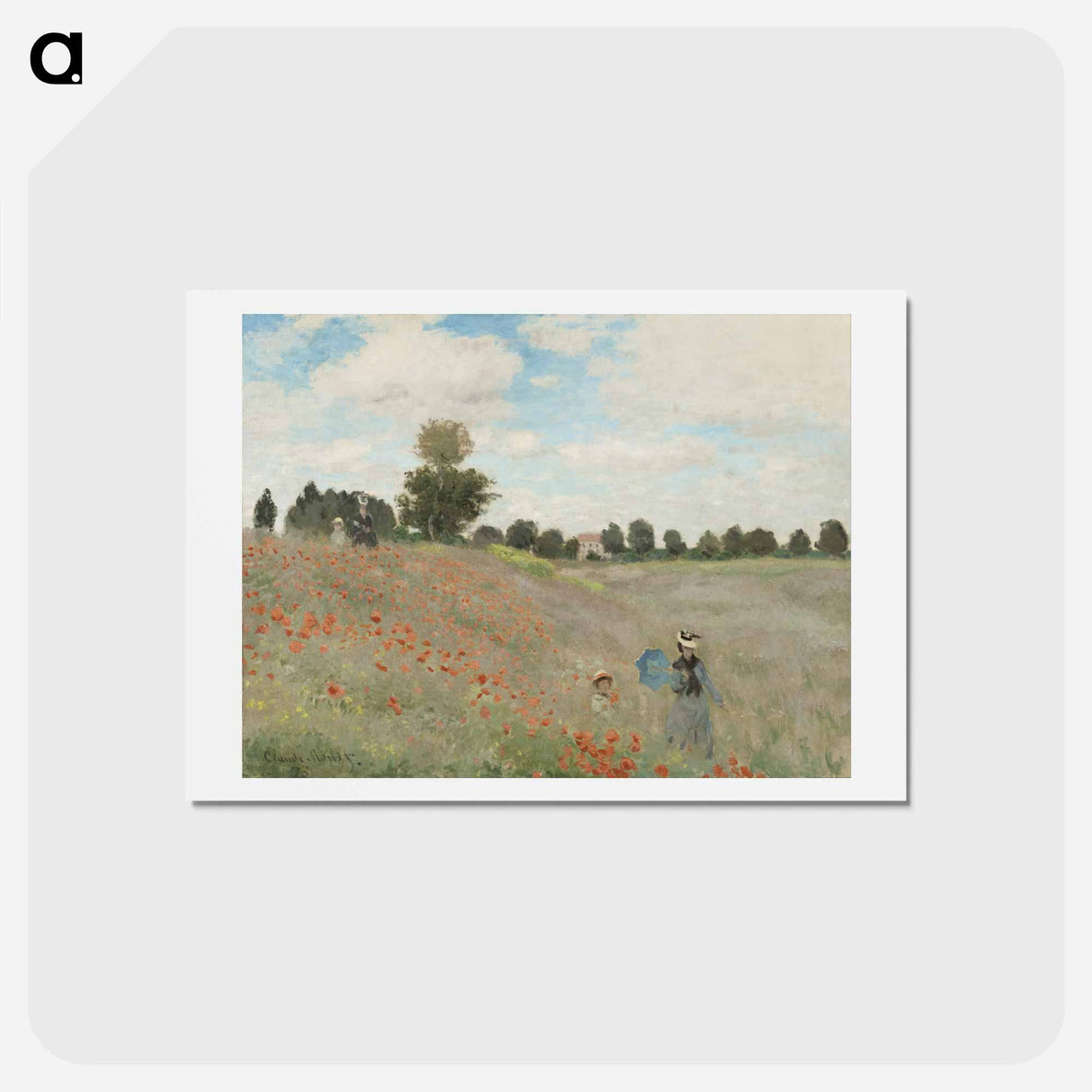 The Poppy Field near Argenteuil - クロード モネ Postcard.