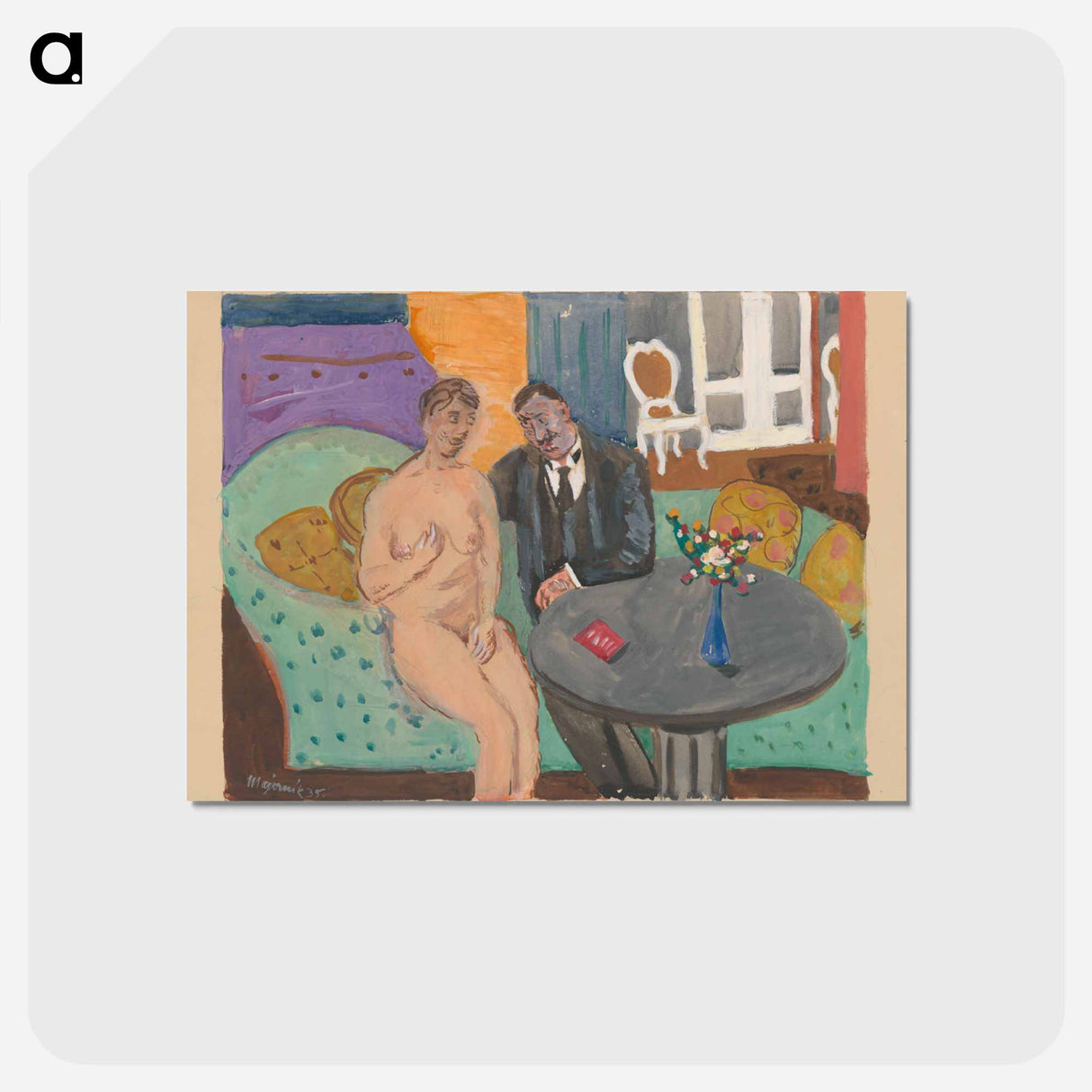 アートポストカード-He and Sofa
 - シプリアン マジェルニク Postcard.