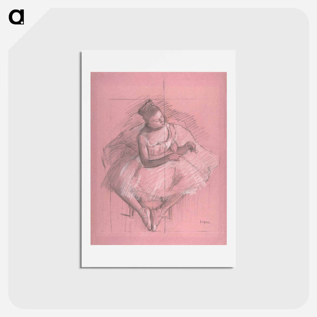 アートポストカード-Seated Dancer - エドガー ドガ Postcard.
