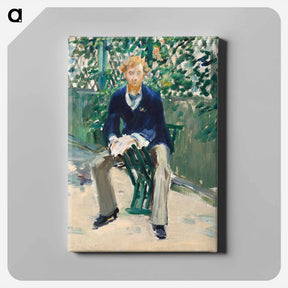 アートパネル-George Moore in the Artist's Garden - エドゥアール マネ Canvas.