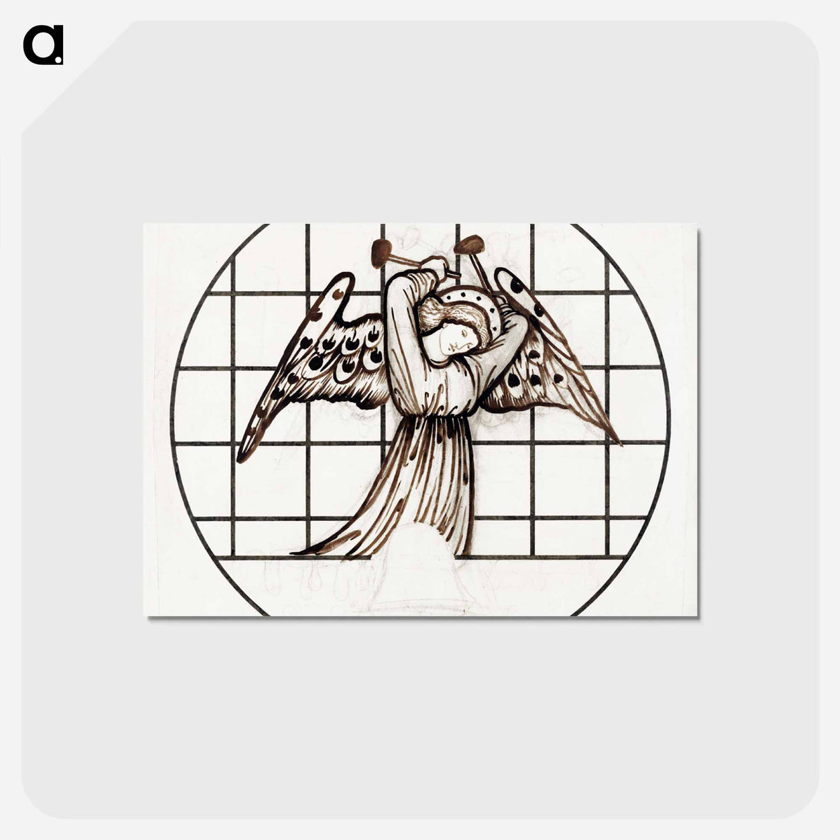 アートポストカード-Angel playing on Bells - エドワード バーン ジョーンズ Postcard.