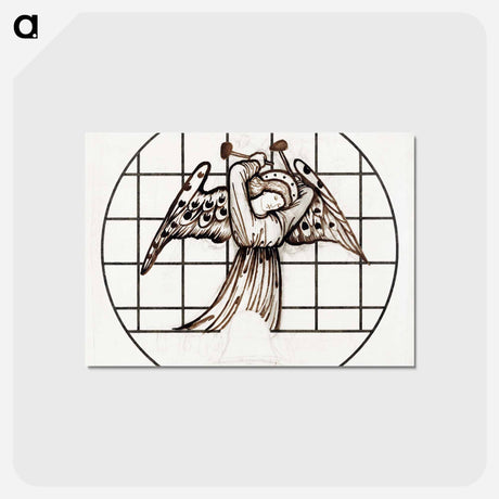 アートポストカード-Angel playing on Bells - エドワード バーン ジョーンズ Postcard.