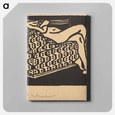 アートパネル-Nude Girl Lying on a Sofa - エルンスト ルートヴィヒ キルヒナー Canvas.