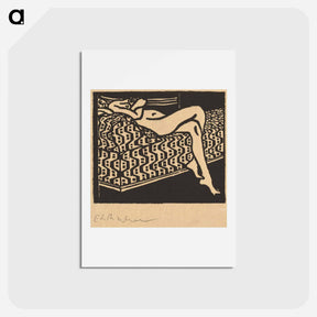アートポストカード-Nude Girl Lying on a Sofa - エルンスト ルートヴィヒ キルヒナー Postcard.