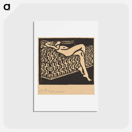 アートポストカード-Nude Girl Lying on a Sofa - エルンスト ルートヴィヒ キルヒナー Postcard.