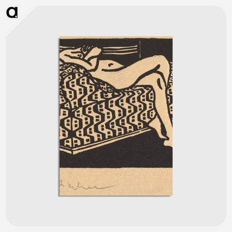 アートポストカード-Nude Girl Lying on a Sofa - エルンスト ルートヴィヒ キルヒナー Postcard.