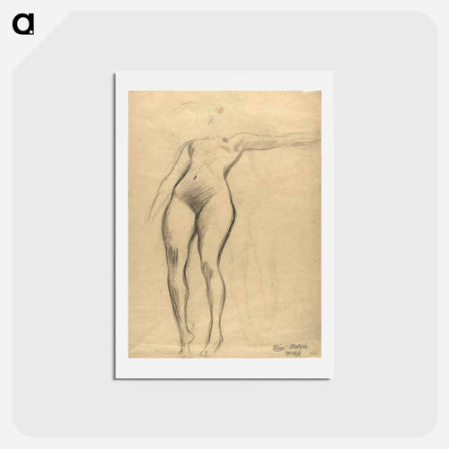 Figure study and detailed studies - グスタフ クリムト Postcard.