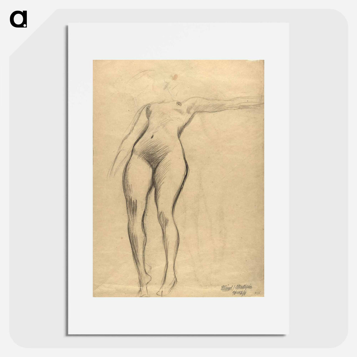 Figure study and detailed studies - グスタフ クリムト Poster.