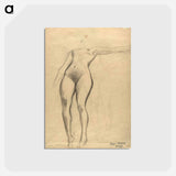 アートポストカード-Figure study and detailed studies - グスタフ クリムト Postcard.