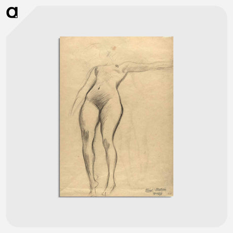 アートポストカード-Figure study and detailed studies - グスタフ クリムト Postcard.