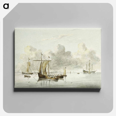 アートパネル-Boats in quiet water - ジャン ベルナール Canvas.