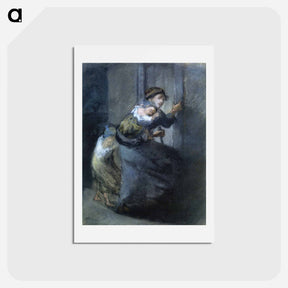 アートポストカード-Mother and Two Infants - ジャン フランソワ ミレー Postcard.