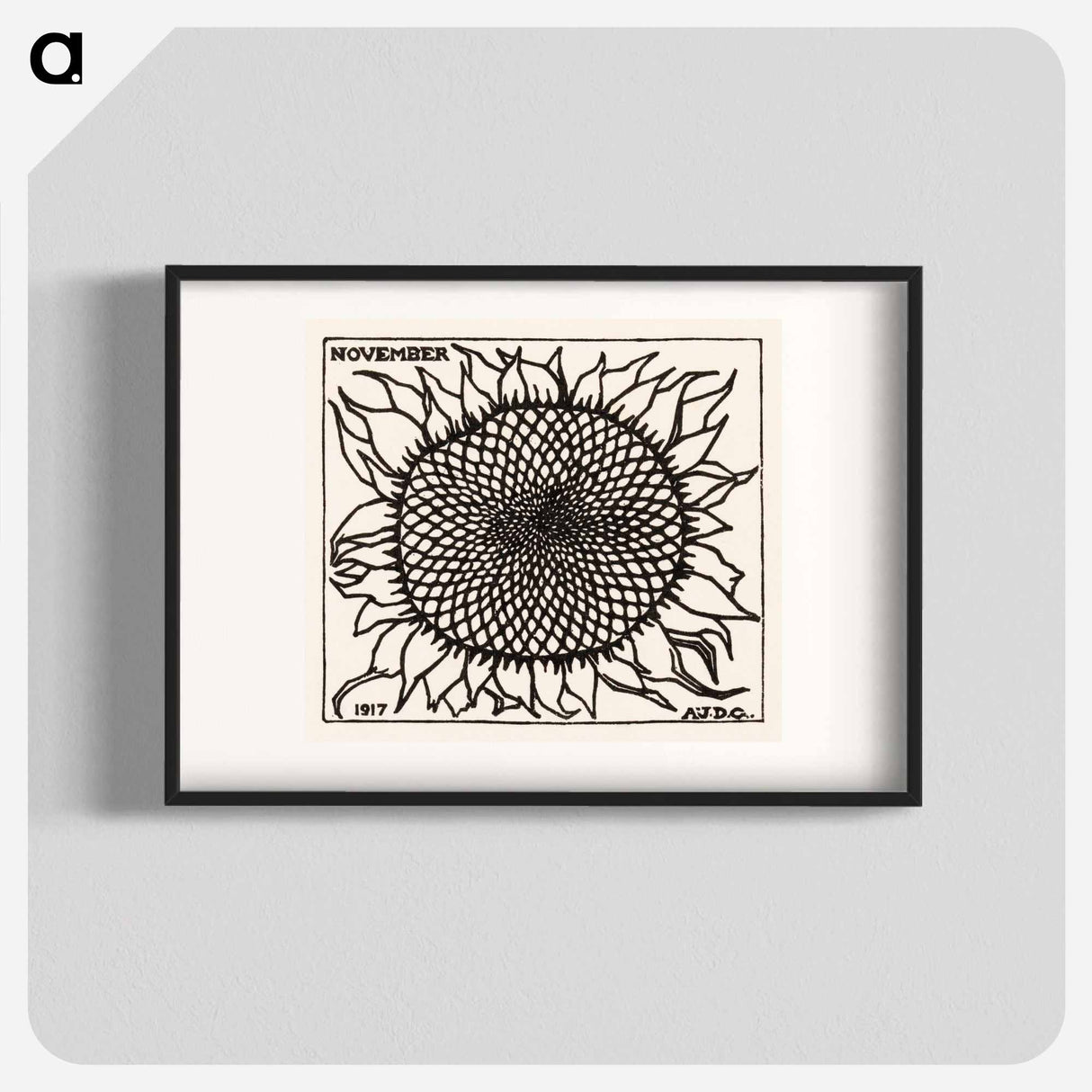 November Sunflower - Julie de Grague Poster.