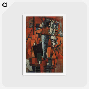 アートポストカード-The lady at the piano - カジミール マレーヴィチ Postcard.