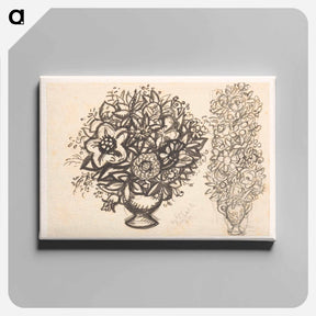 アートパネル-Twee studies van een vaas met bloemen - レオ ヘステル Canvas.