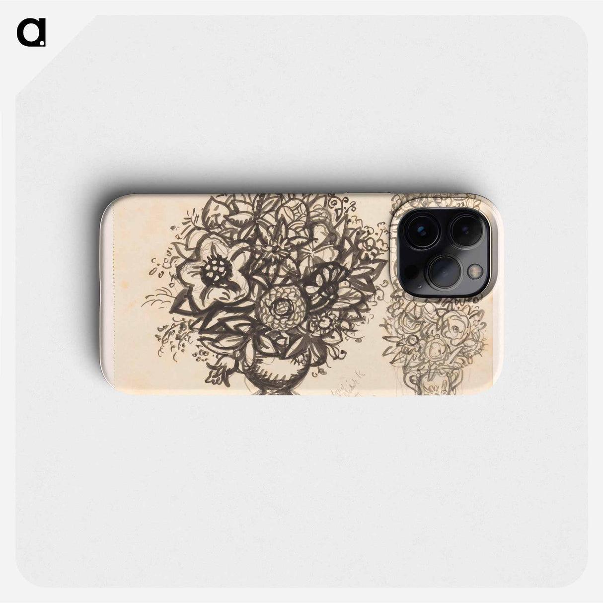 Twee studies van een vaas met bloemen - レオ ゲステル Phone Case.