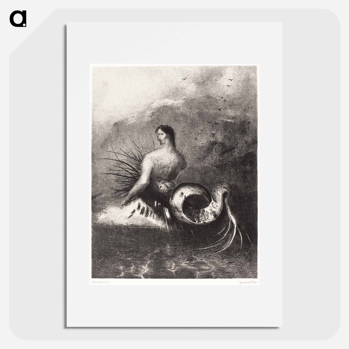 The Siren Clothed In Barbs, Emerged From the Waves - Odilon Redon Poster.