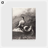 アートポストカード-The Siren Clothed In Barbs, Emerged From the Waves - オディロン ルドン Postcard.
