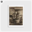 アートポストカード-Rembrandt van Rijn's male figure in workshop - レンブラント ファン レイン Postcard.