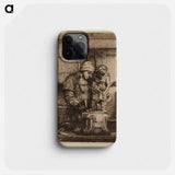 Rembrandt van Rijn's male figure in workshop - Rembrandt van Rijn Phone Case.
