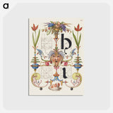 アートポストカード-Guide for Constructing the Letters h and i from Mira Calligraphiae Monumenta or The Model Book of Calligraphy
 - 書道のお手本 Postcard.