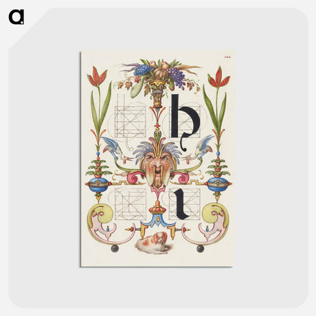 アートポストカード-Guide for Constructing the Letters h and i from Mira Calligraphiae Monumenta or The Model Book of Calligraphy
 - 書道のお手本 Postcard.