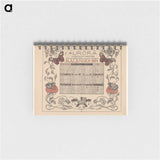 Kalender van het jaar 1899, met bloemen, insecten en kikkers - テオ ヴァン ホイテマ Memo.
